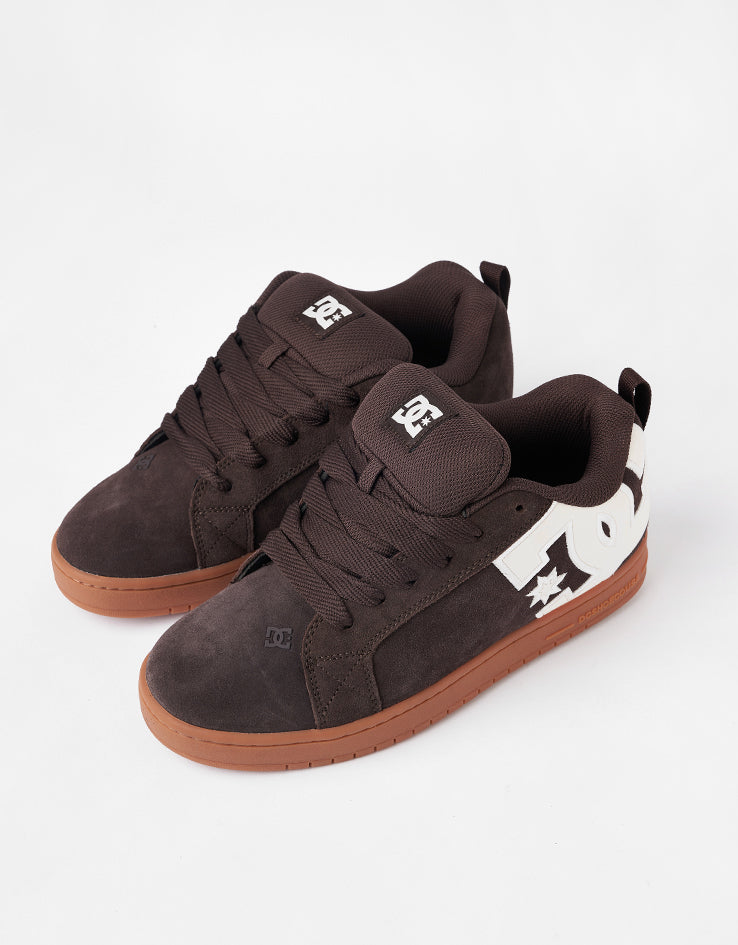DC Court Graffik Skate Shoes - Brown/Gum