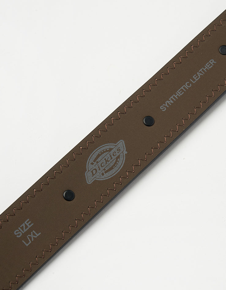 Dickies Studded Leather Belt - Dark Brown