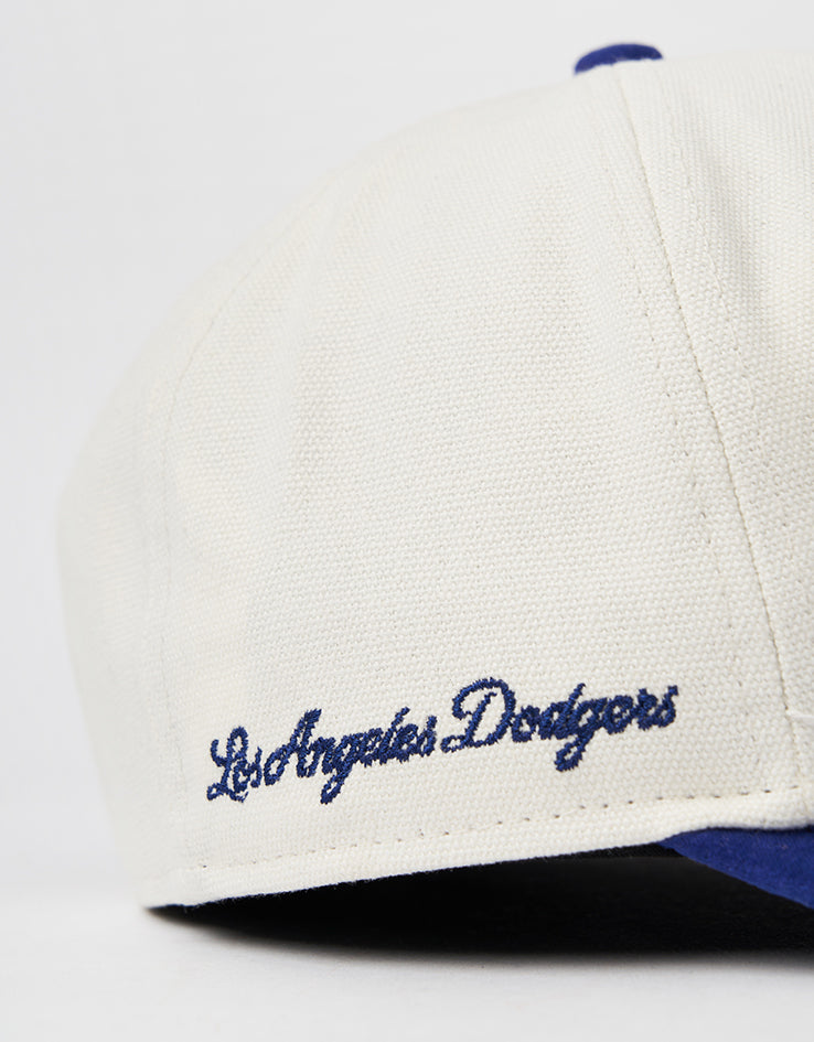 New Era Los Angeles Dodgers Script PC Golfer Snapback Cap - Ivory/Dark Royal