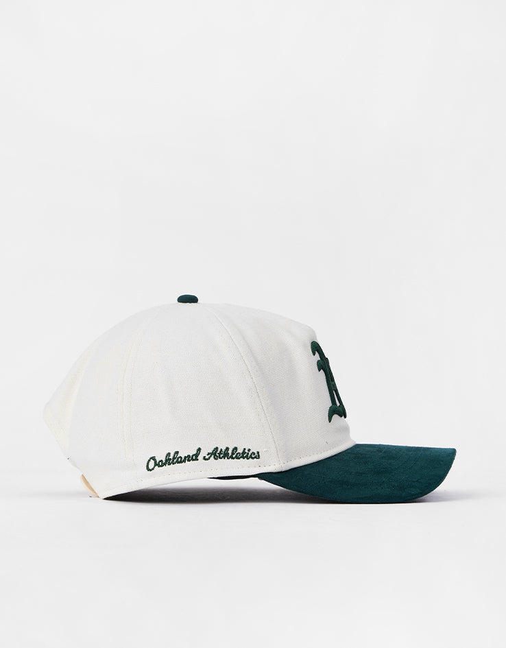 New Era Oakland Athletics Script PC Golfer Snapback Cap - Ivory/Dark Green