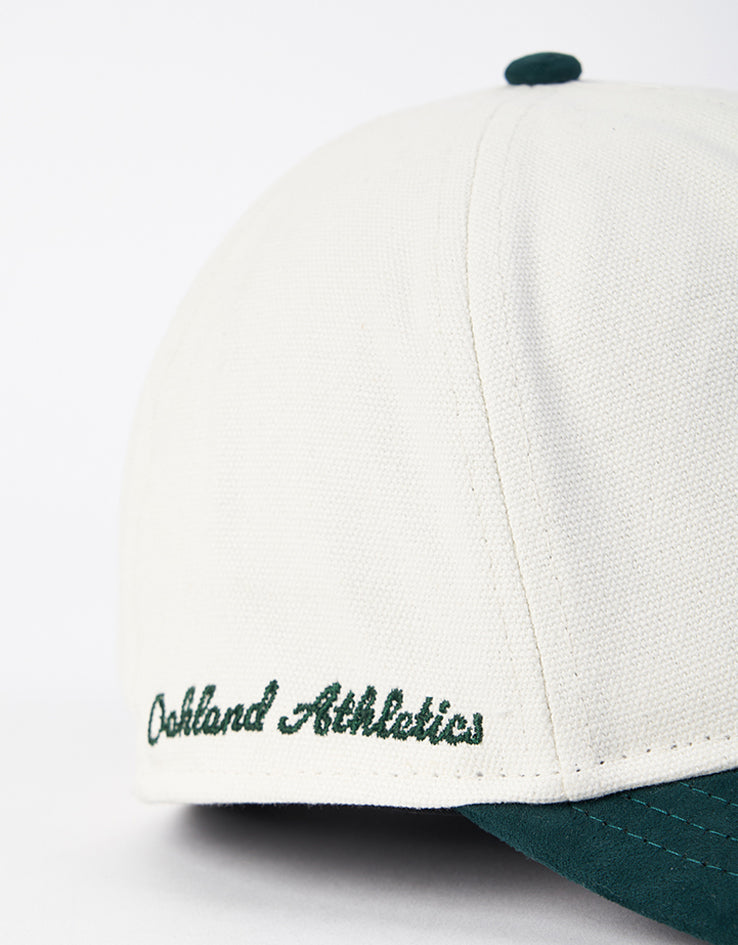 New Era Oakland Athletics Script PC Golfer Snapback Cap - Ivory/Dark Green