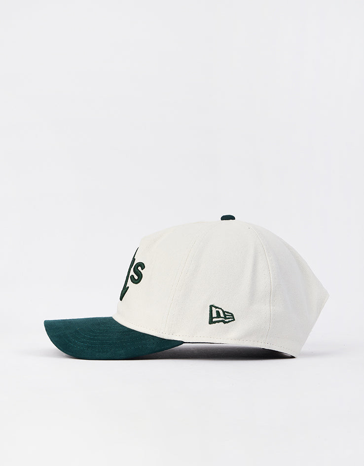 New Era Oakland Athletics Script PC Golfer Snapback Cap - Ivory/Dark Green