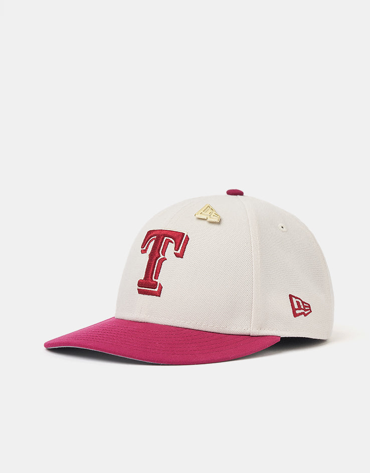 New Era Texas Rangers Pin 59Fifty® LP Fitted Cap - Ivory/Red