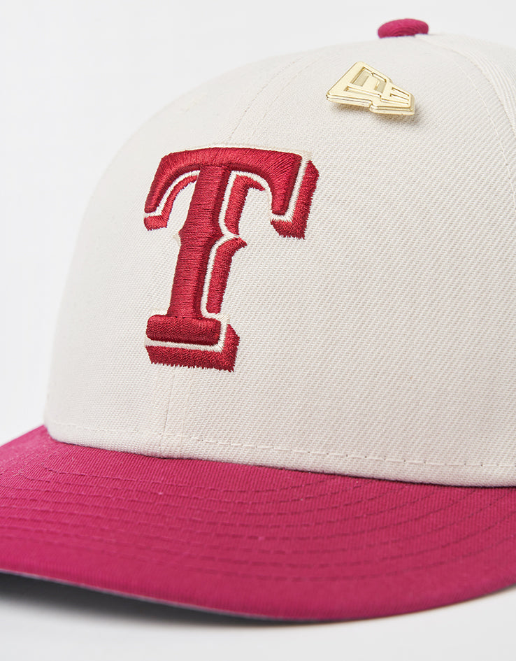 New Era Texas Rangers Pin 59Fifty® LP Fitted Cap - Ivory/Red