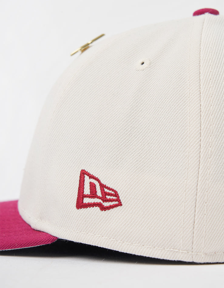 New Era Texas Rangers Pin 59Fifty® LP Fitted Cap - Ivory/Red