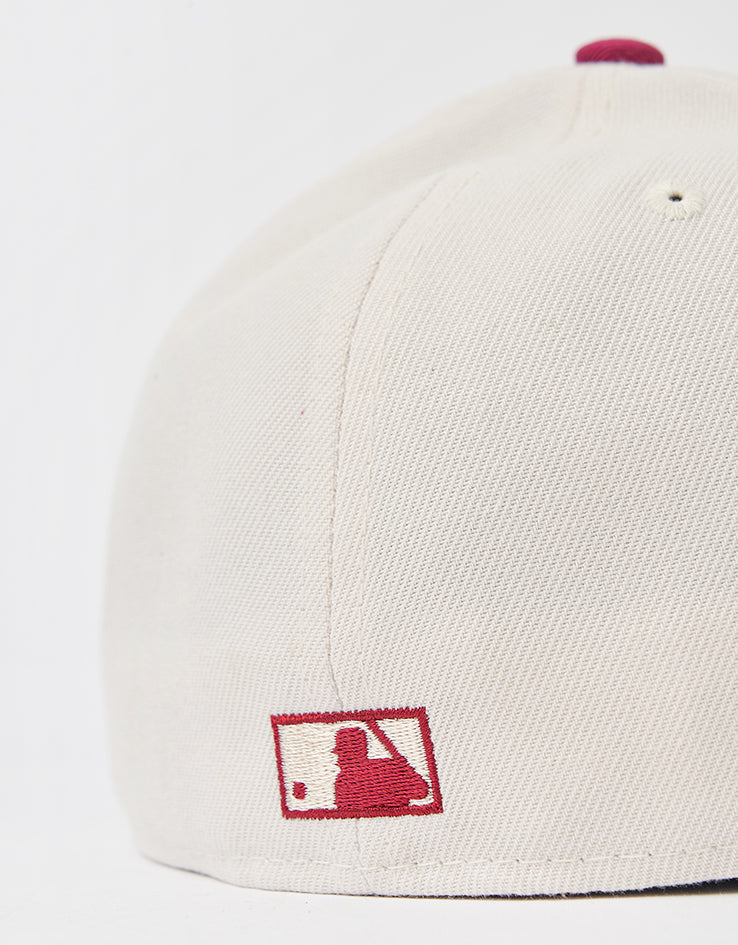 New Era Texas Rangers Pin 59Fifty® LP Fitted Cap - Ivory/Red
