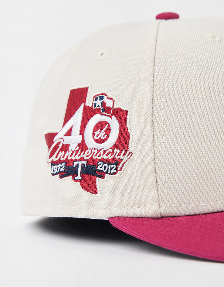 New Era Texas Rangers Pin 59Fifty® LP Fitted Cap - Ivory/Red