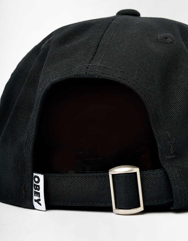 Obey Bold Twill 6 Panel Strapback Cap - Black
