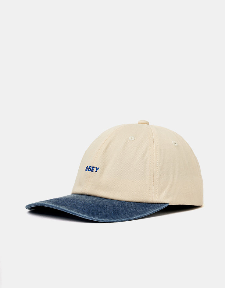 Obey 2 Tone Bold 6 Panel Strapback Cap - Unbleached Multi