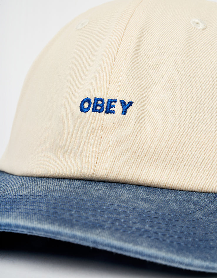 Obey 2 Tone Bold 6 Panel Strapback Cap - Unbleached Multi