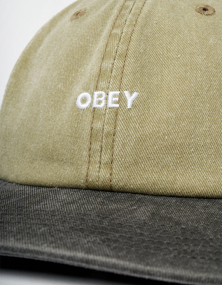 Obey Pigment Bold 6 Panel Strapback Cap - Pigment Khaki Multi