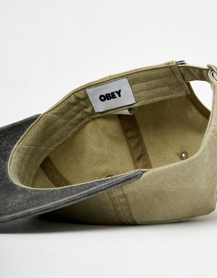 Obey Pigment Bold 6 Panel Strapback Cap - Pigment Khaki Multi