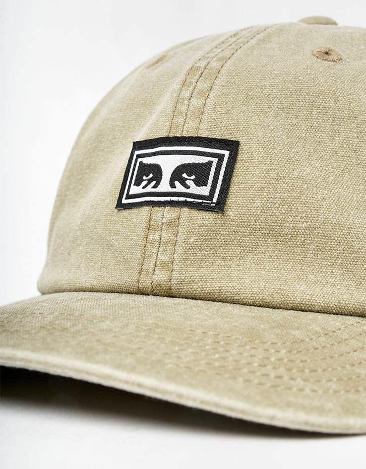 Obey Icon Eyes Pigment 6 Panel Velcro Back Cap - Pigment Khaki