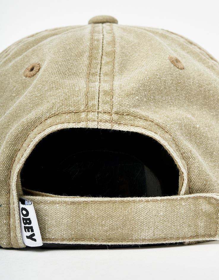 Obey Icon Eyes Pigment 6 Panel Velcro Back Cap - Pigment Khaki