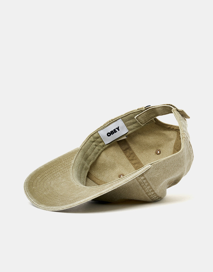Obey Icon Eyes Pigment 6 Panel Velcro Back Cap - Pigment Khaki