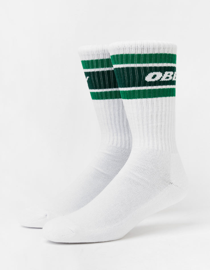 Obey Cooper II Crew Socks - White/Green