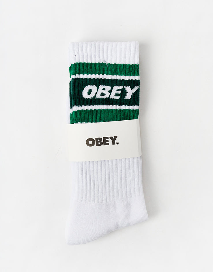 Obey Cooper II Crew Socks - White/Green