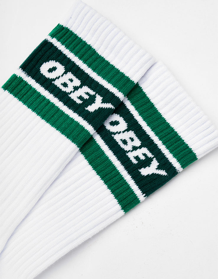 Obey Cooper II Crew Socks - White/Green