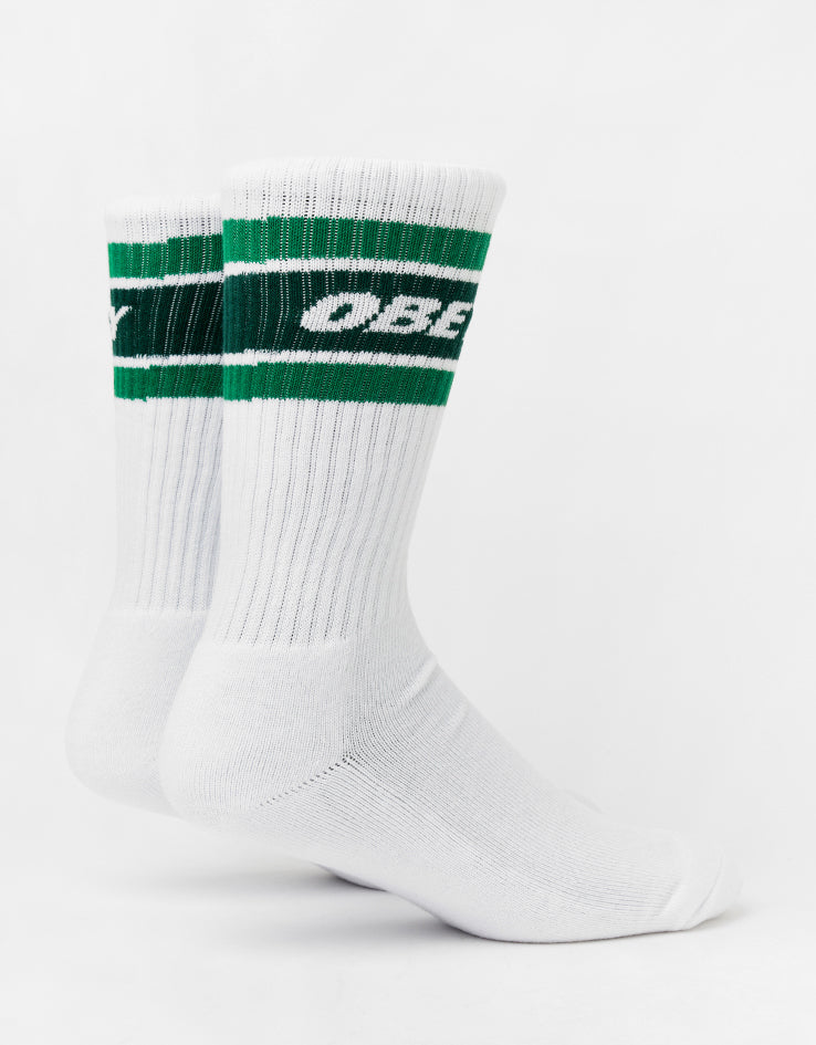 Obey Cooper II Crew Socks - White/Green