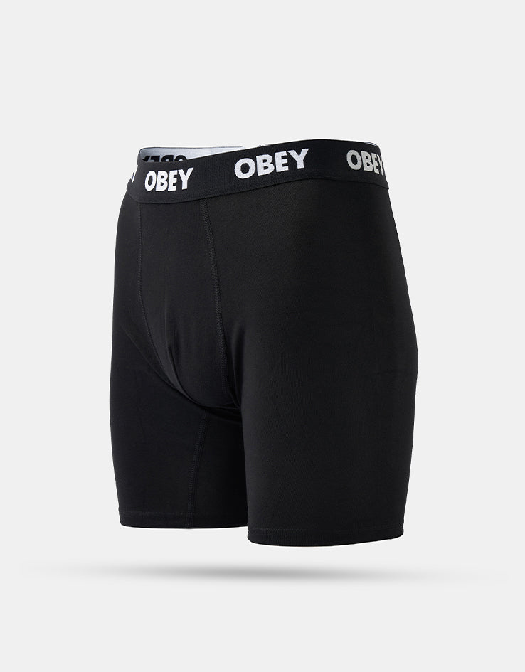 Obey Established Work 2 Pack Boxer Shorts - Black