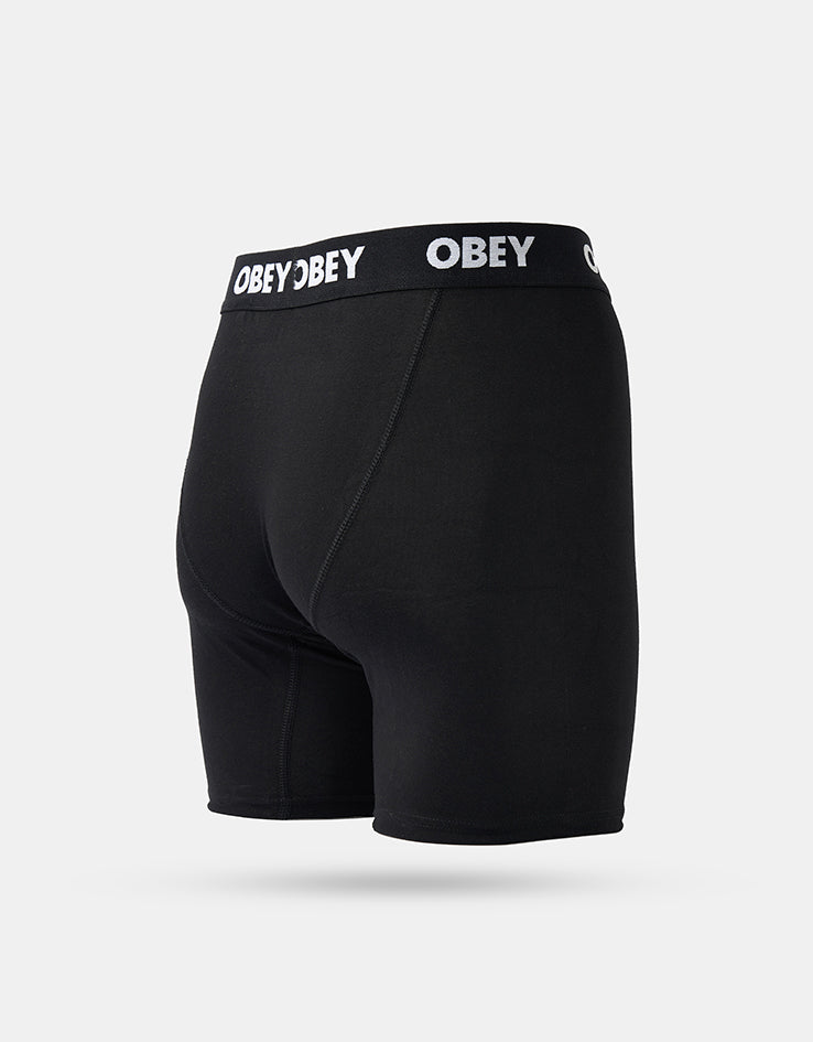 Obey Established Work 2 Pack Boxer Shorts - Black