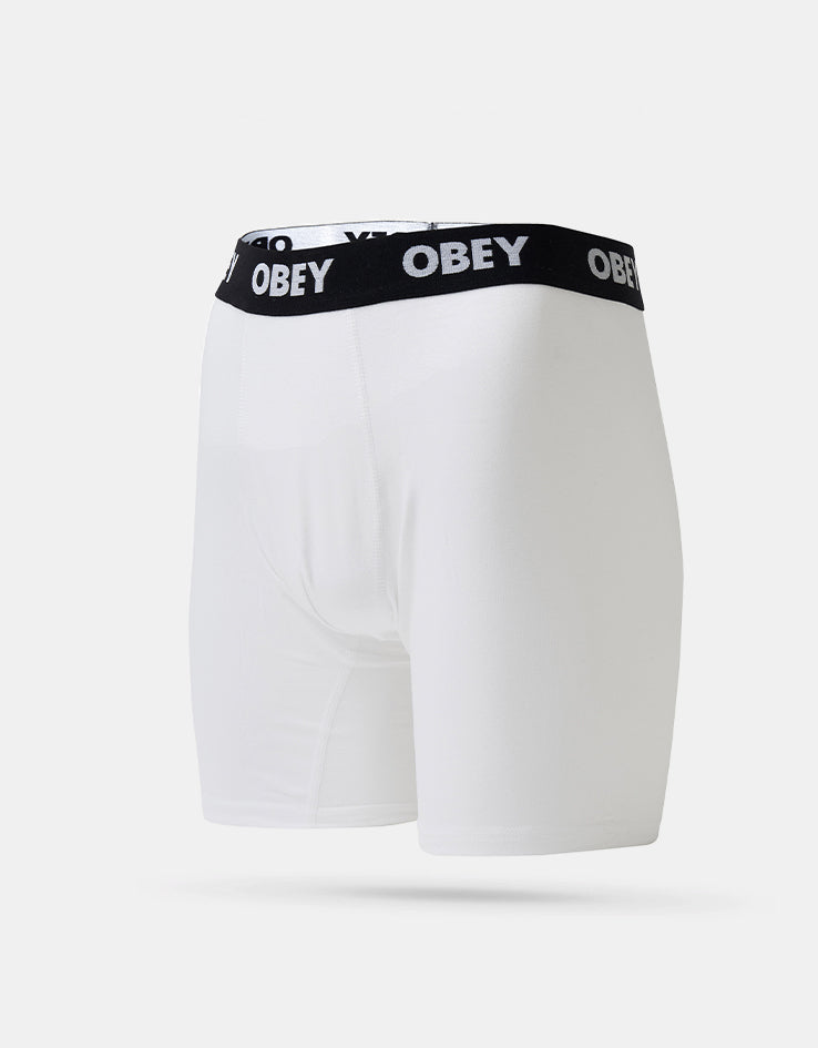 Obey Established Work 2 Pack Boxer Shorts - White