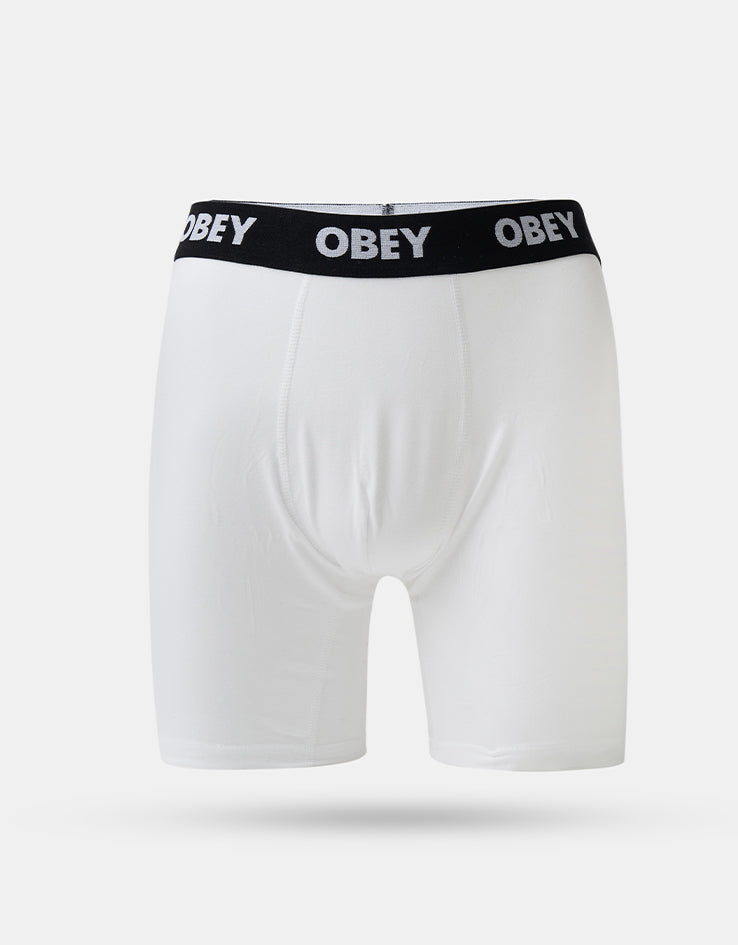 Obey Established Work 2 Pack Boxer Shorts - White