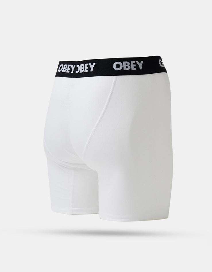 Obey Established Work 2 Pack Boxer Shorts - White