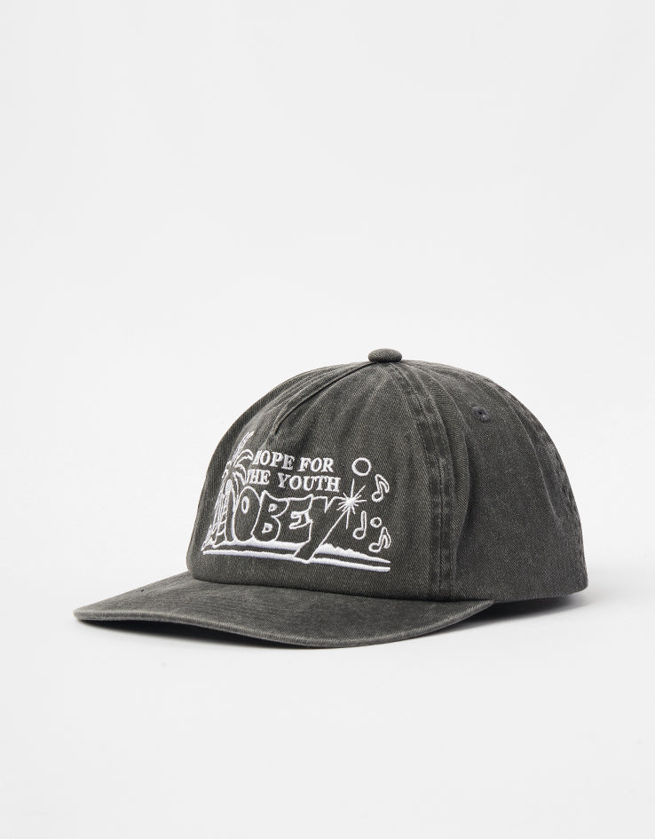 Obey Pigment Obey Hope 5 Panel Strapback Cap - Pigment Black