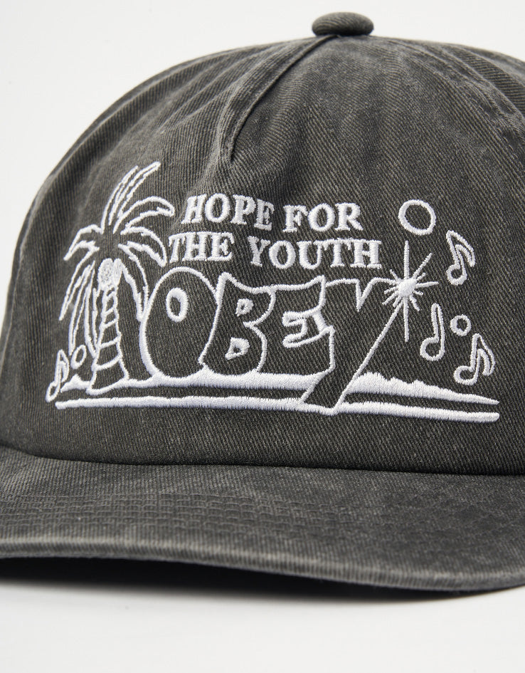 Obey Pigment Obey Hope 5 Panel Strapback Cap - Pigment Black