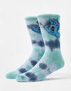 Santa Cruz Screaming Hand Tie Dye Crew Socks - Fresh Blue Tie Dye