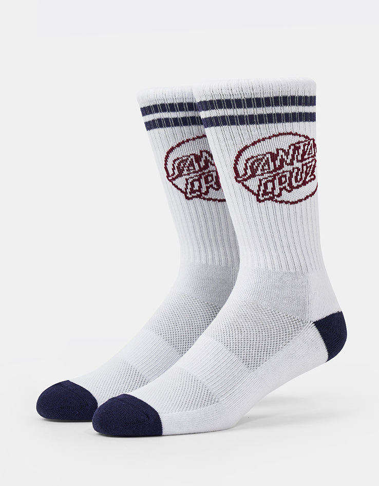 Santa Cruz Kick 2 Pack Crew Socks - Black-Burgundy/White-Black