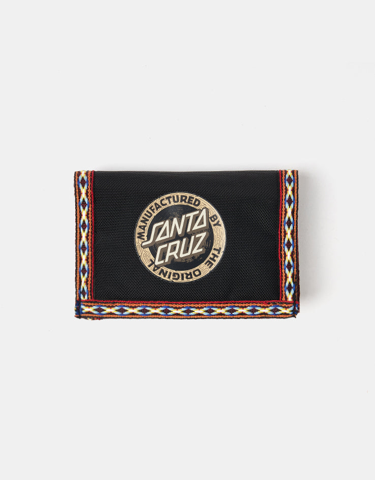 Santa Cruz Carved MFG Tri-Fold Velcro Wallet - Black