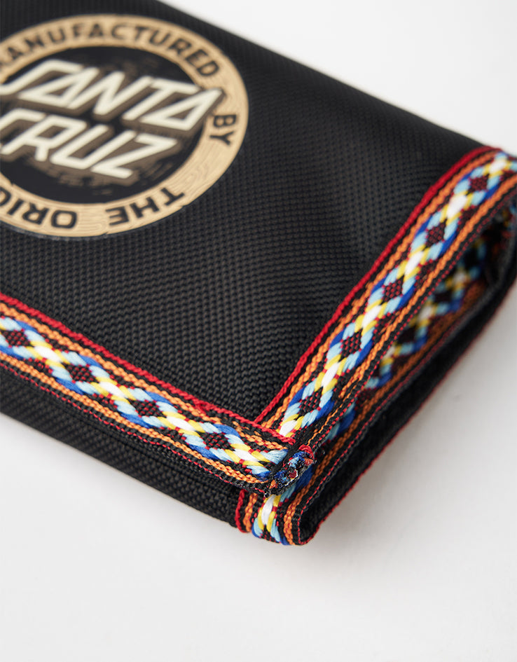 Santa Cruz Carved MFG Tri-Fold Velcro Wallet - Black