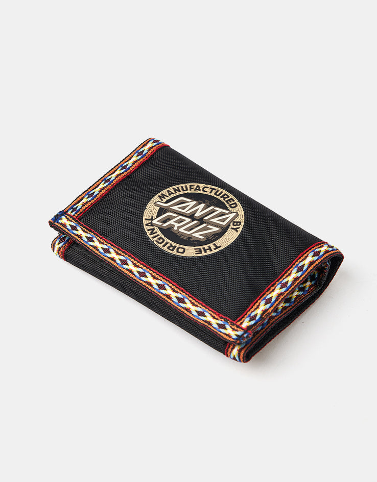 Santa Cruz Carved MFG Tri-Fold Velcro Wallet - Black