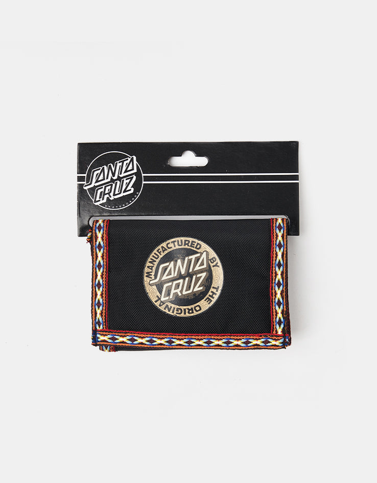 Santa Cruz Carved MFG Tri-Fold Velcro Wallet - Black