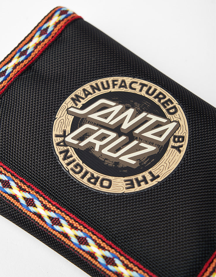 Santa Cruz Carved MFG Tri-Fold Velcro Wallet - Black