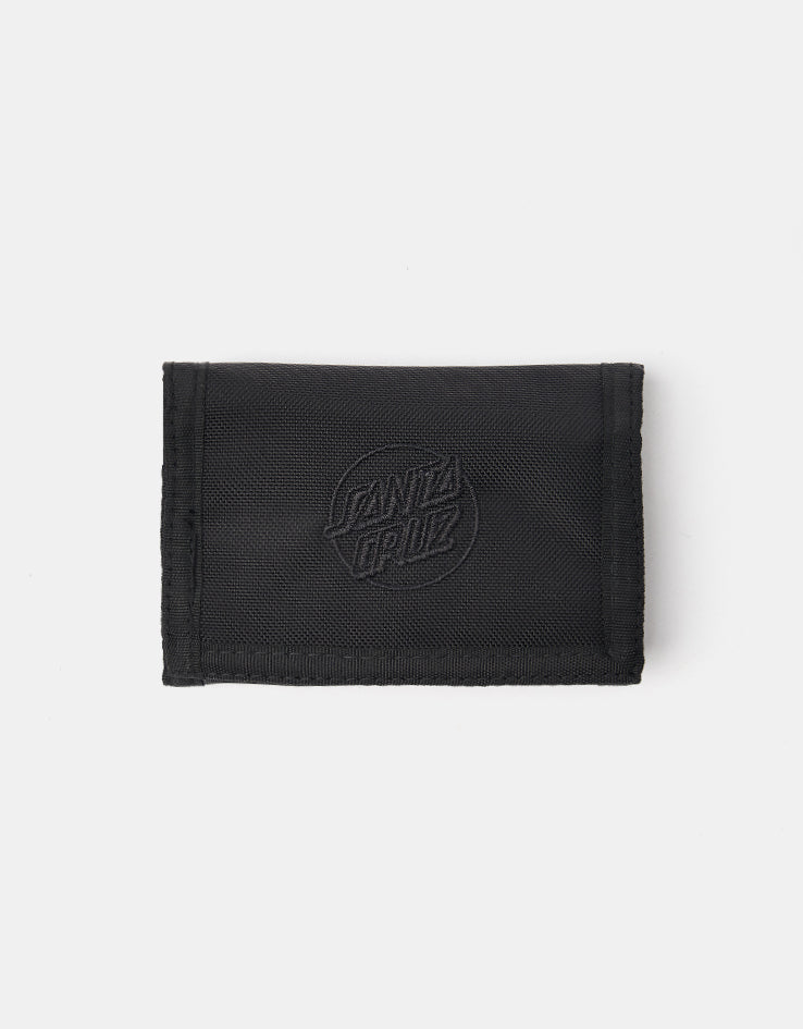 Santa Cruz Tonal Opus Dot Tri-Fold Velcro Wallet - Black
