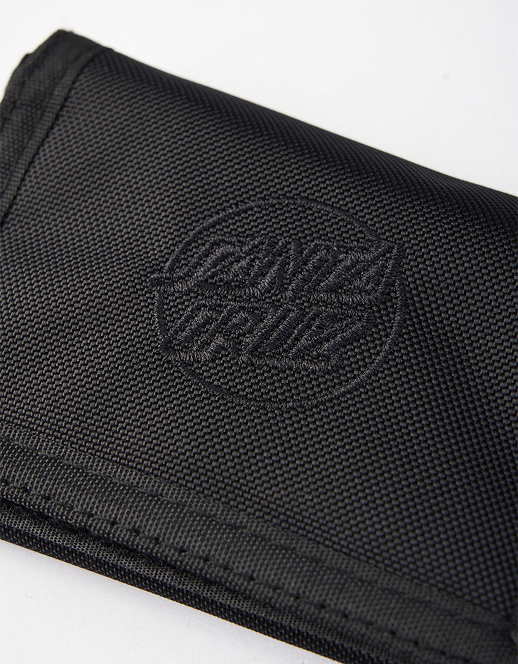 Santa Cruz Tonal Opus Dot Tri-Fold Velcro Wallet - Black