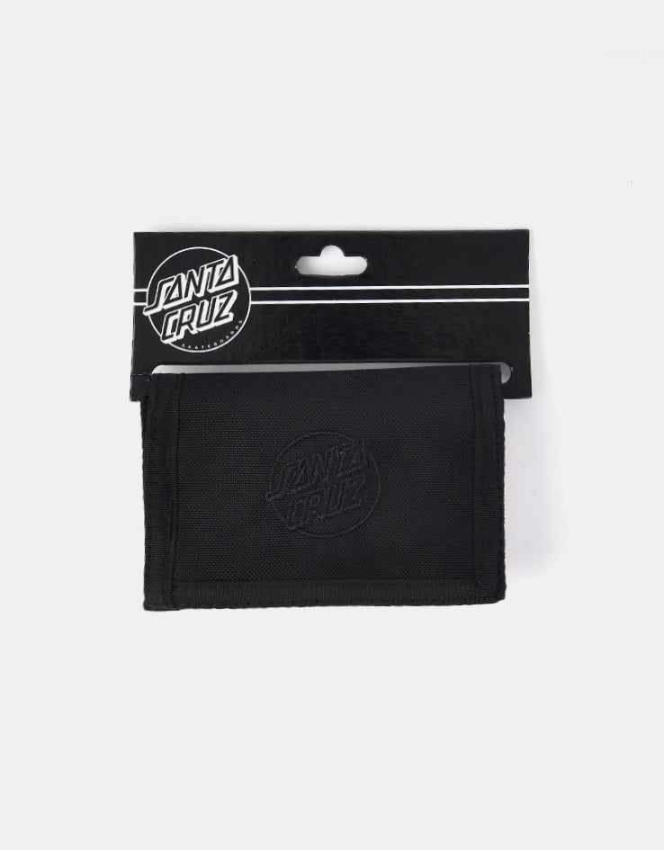 Santa Cruz Tonal Opus Dot Tri-Fold Velcro Wallet - Black