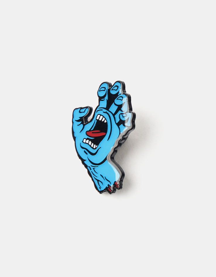 Santa Cruz Screaming Hand Pin Badge - Blue