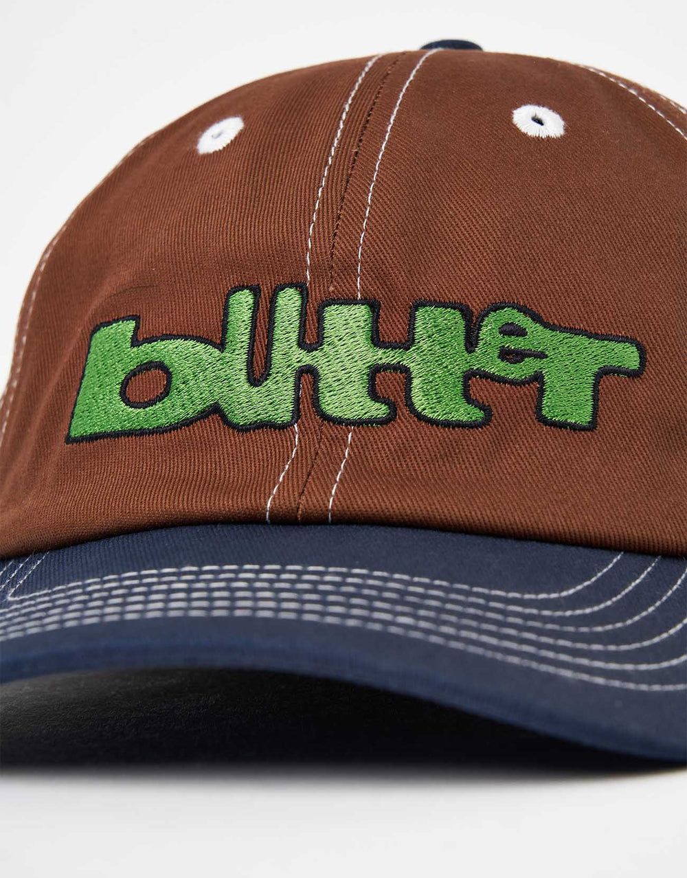 Butter Goods Warped 6 Panel Cap - Brown/Navy
