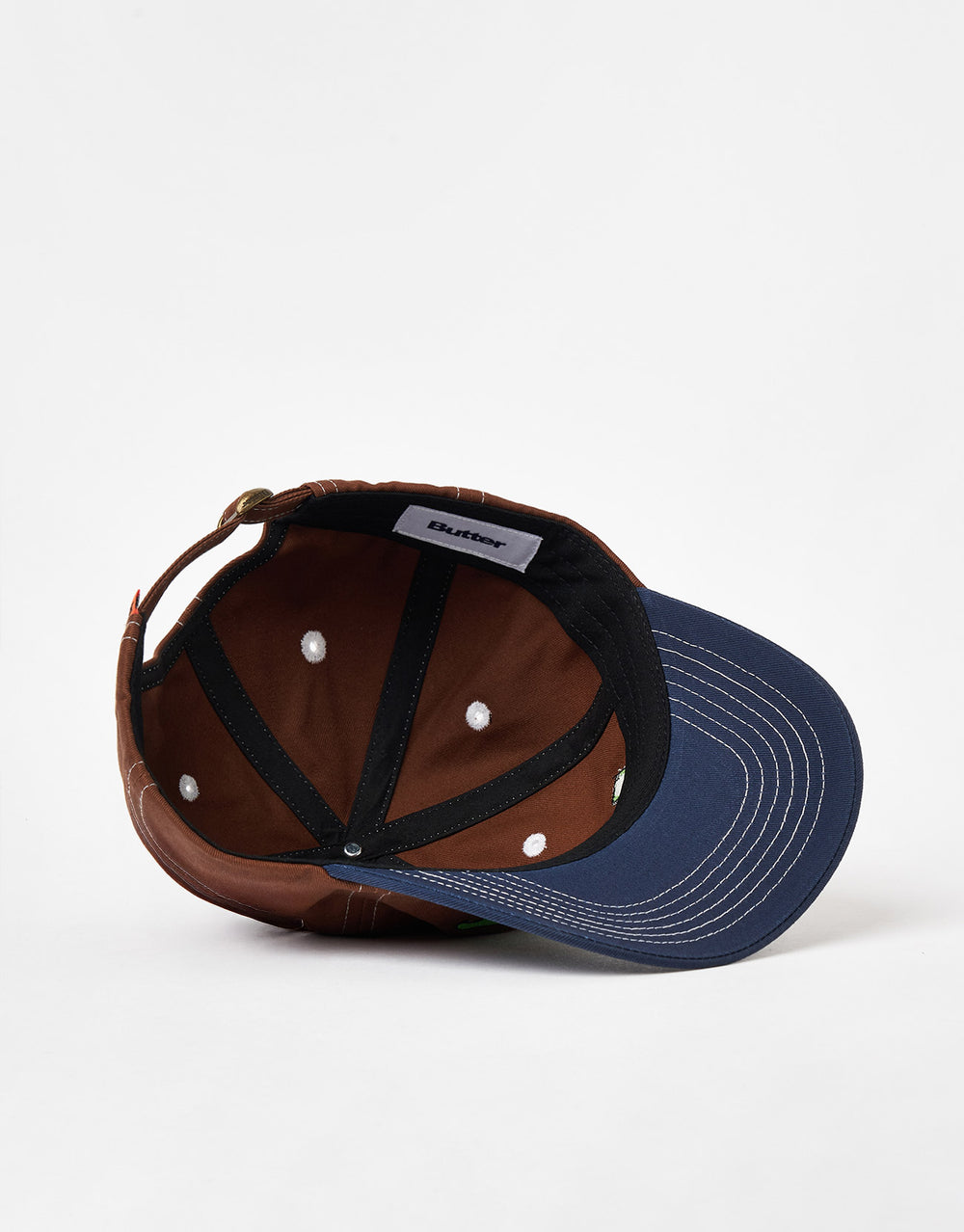Butter Goods Warped 6 Panel Cap - Brown/Navy