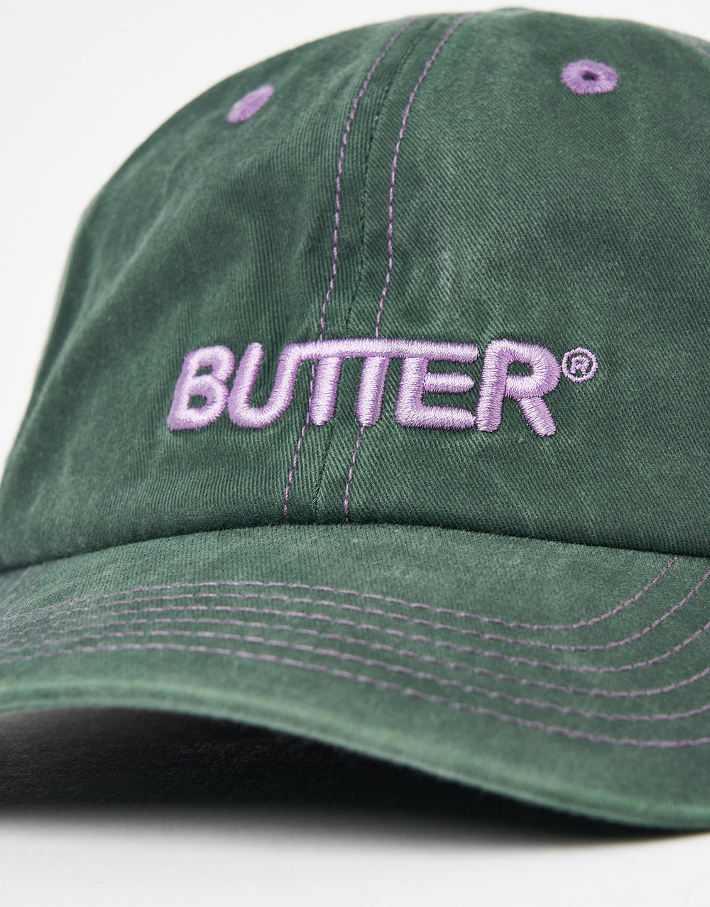 Butter Goods Rounded Logo 6 Panel Cap - Forest