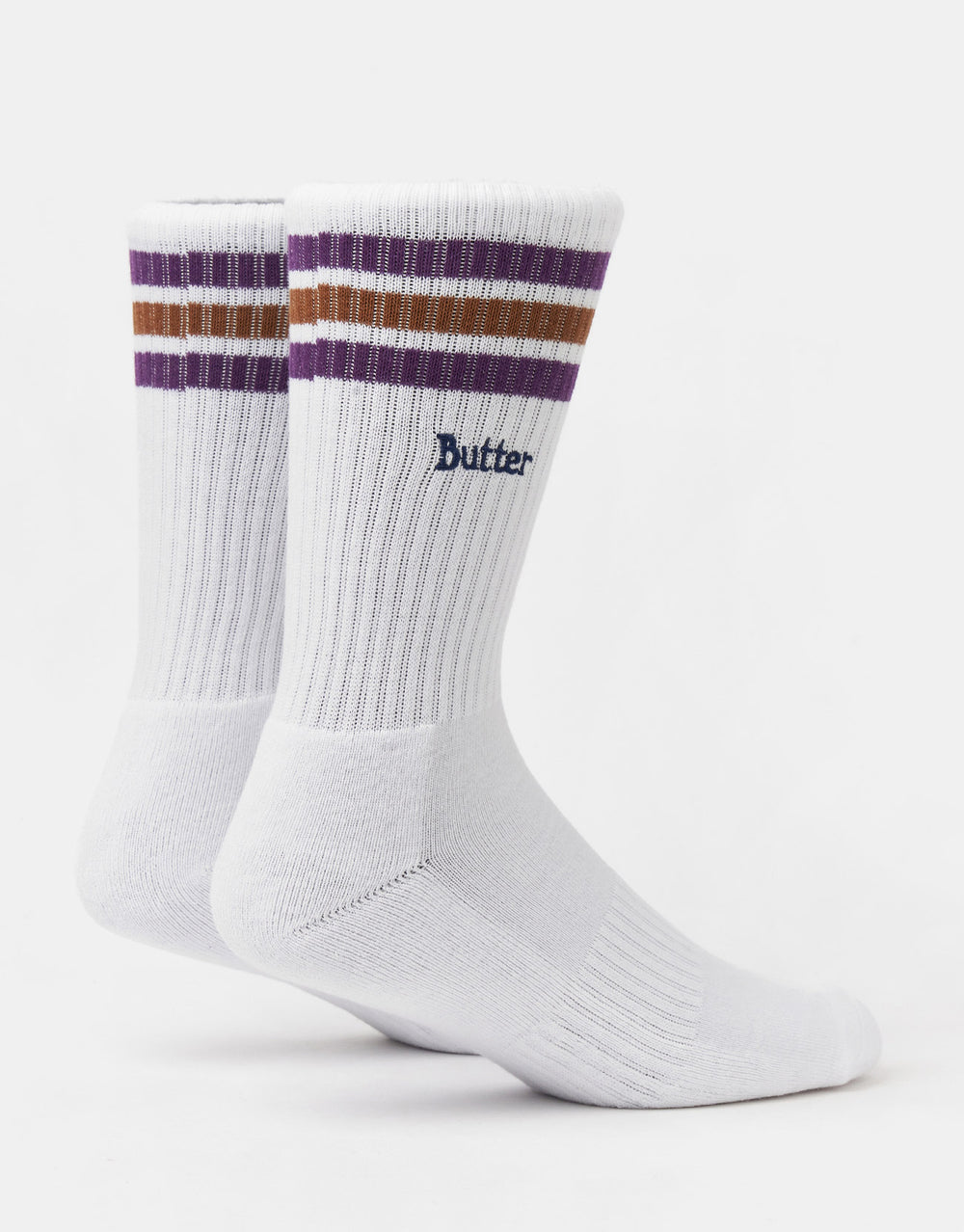 Butter Goods Stripe Crew Socks - White