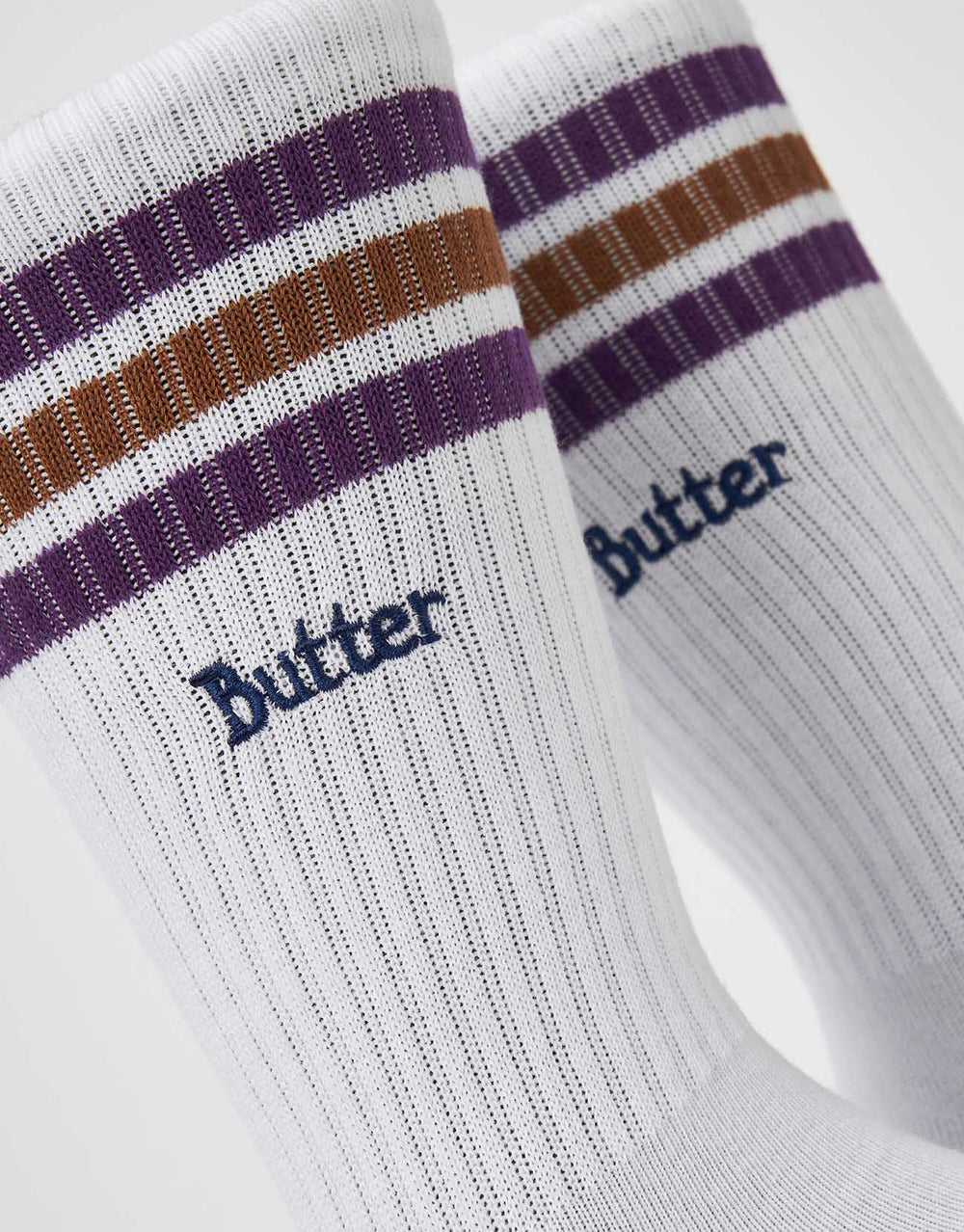 Butter Goods Stripe Crew Socks - White