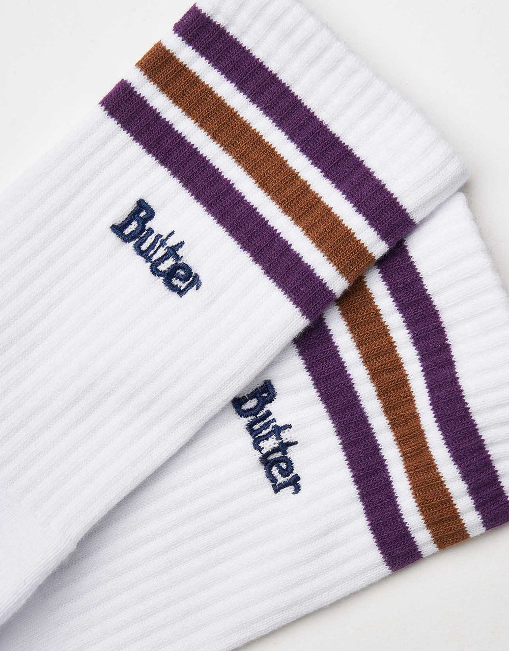 Butter Goods Stripe Crew Socks - White