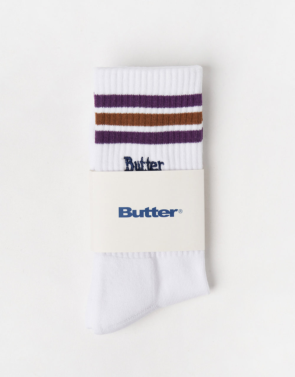 Butter Goods Stripe Crew Socks - White