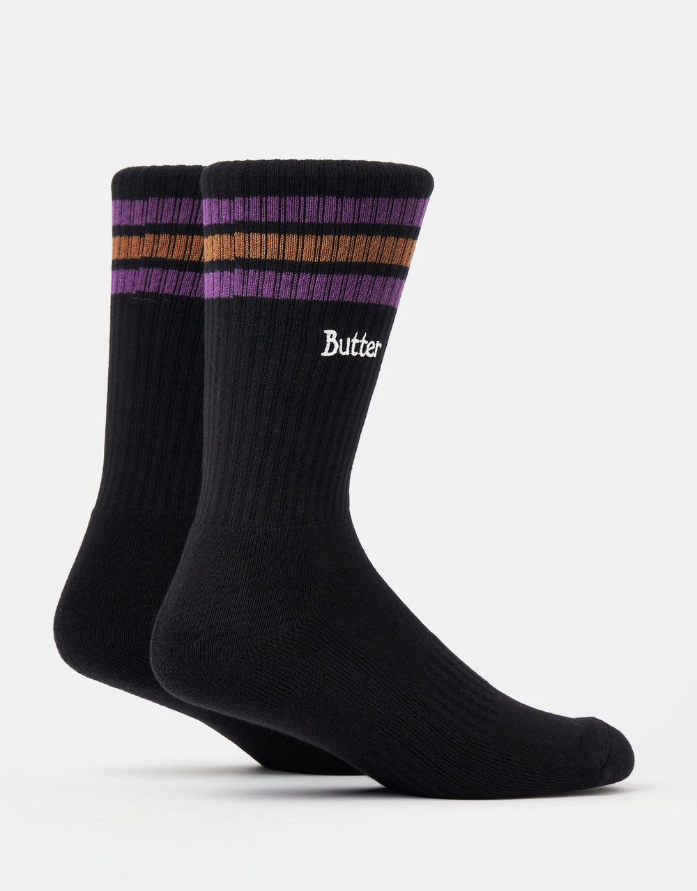 Butter Goods Stripe Crew Socks - Black