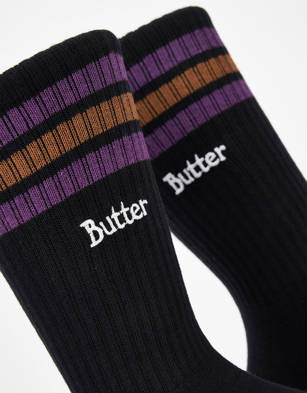 Butter Goods Stripe Crew Socks - Black